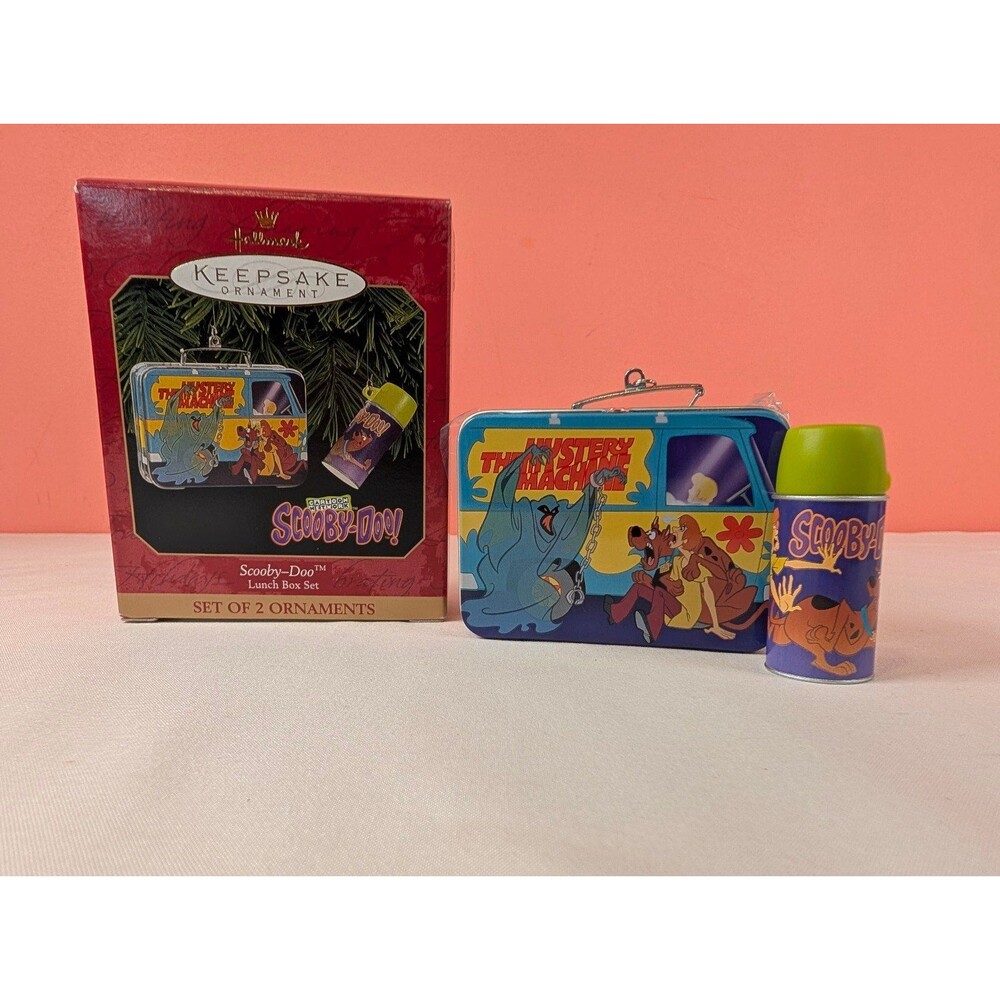 Vintage Hallmark Keepsake Christmas Ornament Scooby Doo Lunch Box Set 1999